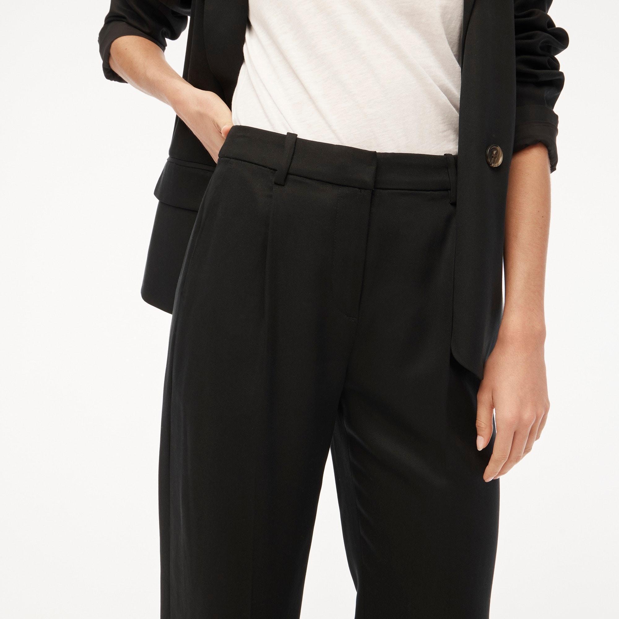 Wide-leg pleated twill trouser pant Product Image