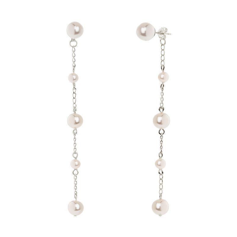 MC Collective Freshwater Cultured Pearl Chain Dangle Earrings, Womens, Silver Tone Product Image