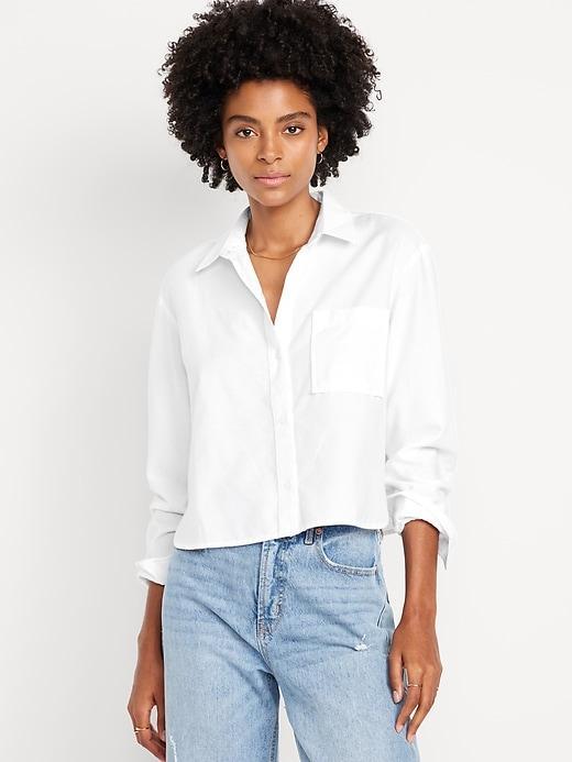 Button-Down Crop Shirt Product Image