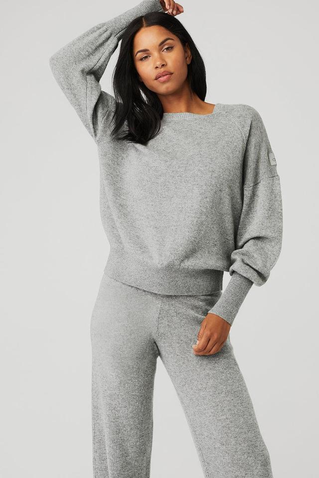 Cashmere Jet Set Crew - Dove Grey Heather Female Product Image