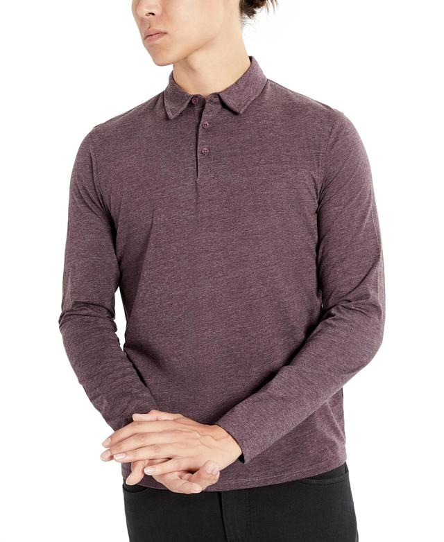 Kenneth Cole Mens Classic Fit Performance Stretch Long Sleeve Polo Shirt Product Image