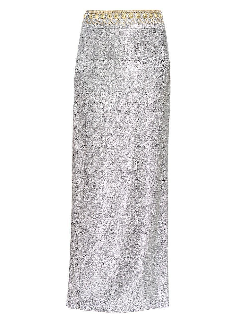 Womens Metallic Maxi Skirt Product Image