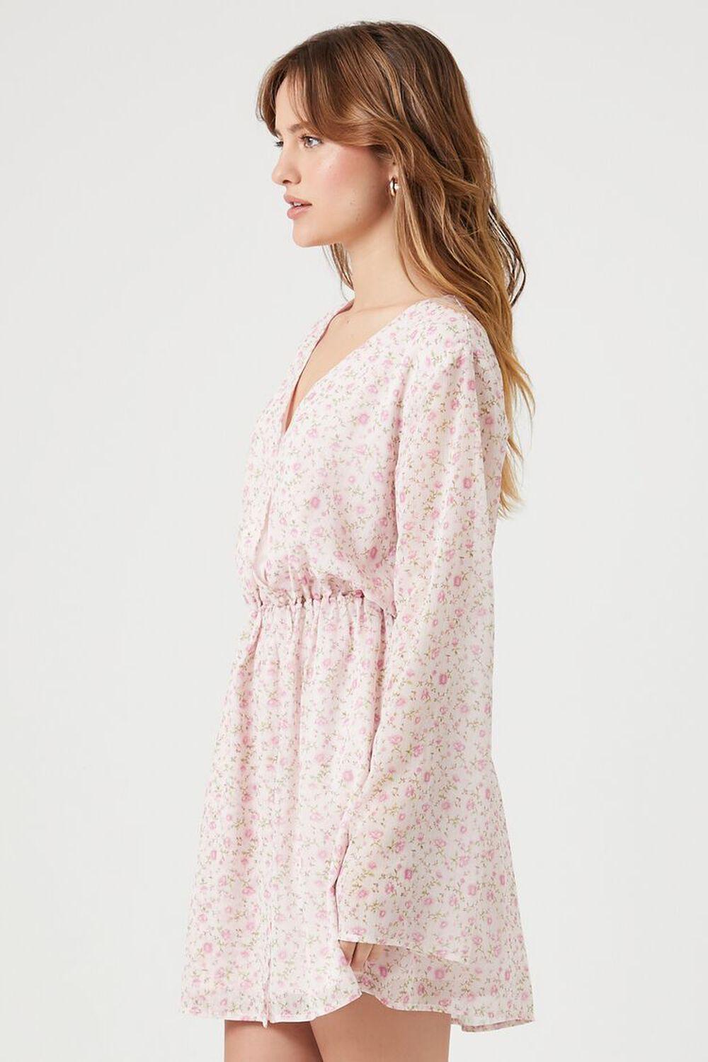 Chiffon Floral Bell-Sleeve Dress | Forever 21 Product Image