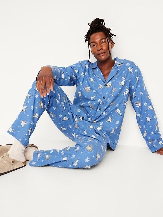 Printed Flannel Pajama Set Product Image