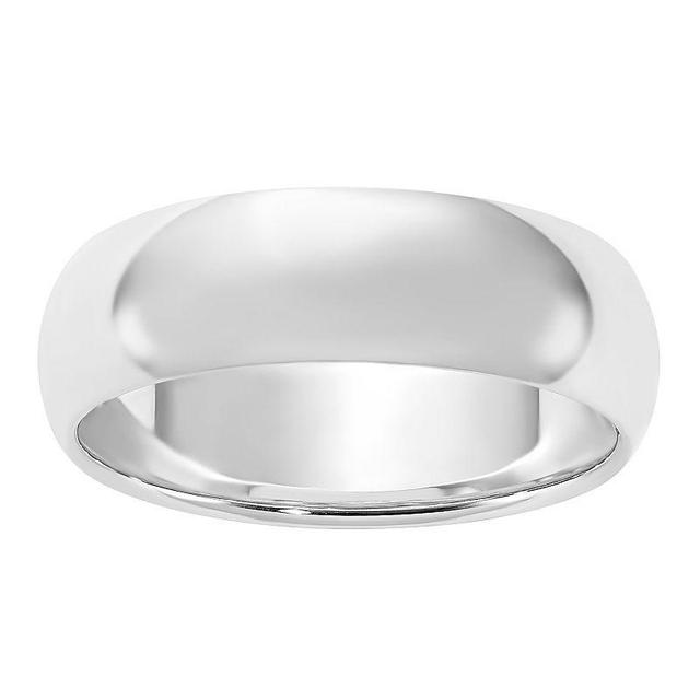 Platinum Half-Round Wedding Band, Womens Silver Tone Product Image