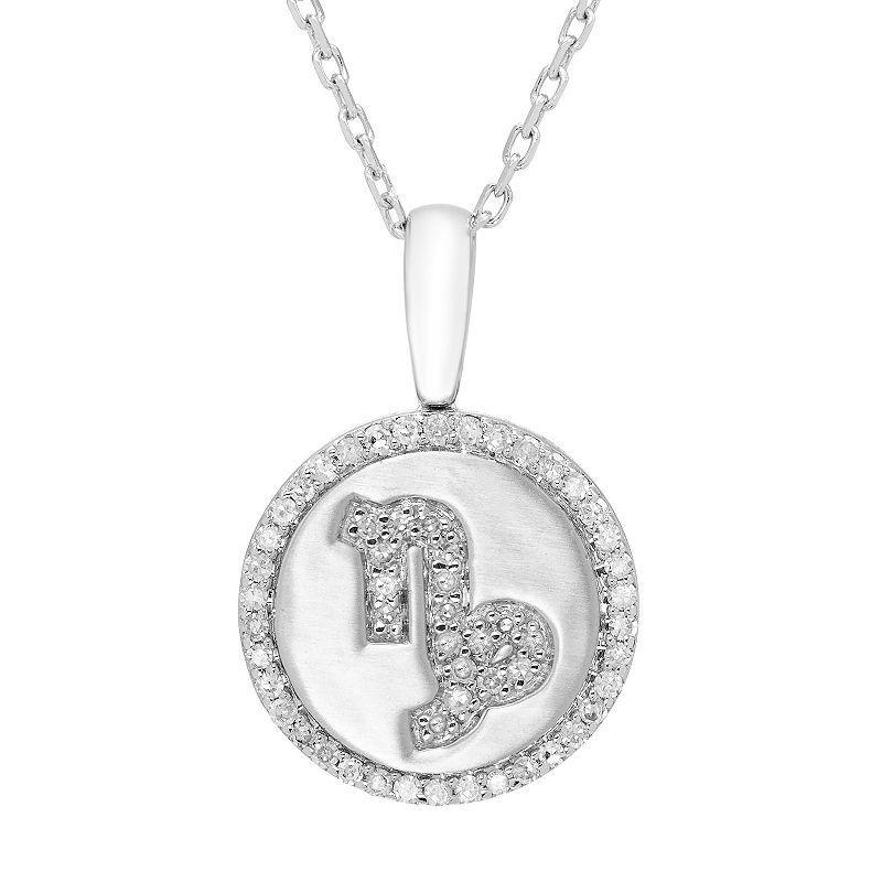 Its Personal Sterling Silver 1/6 Carat T.W. Diamond Zodiac Sign Necklace, Womens Cancer Product Image