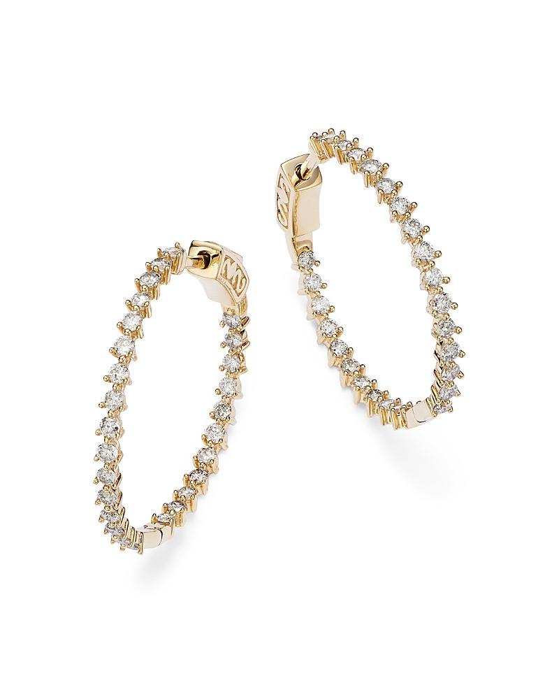 Bloomingdale's Diamond Inside Out Medium Hoop Earrings in 14K Yellow Gold, 1.50 ct. t.w. - 100% Exclusive - Female Product Image