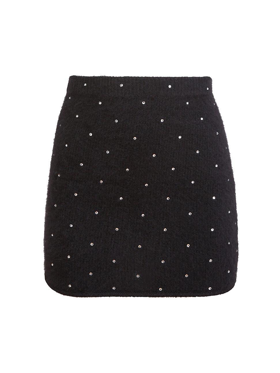 Womens Rhinestone Knit Miniskirt Product Image