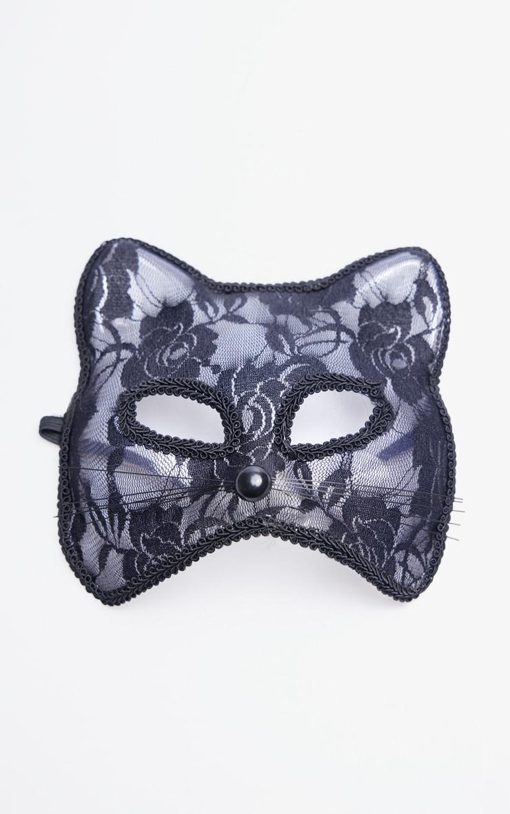 Black Lace Cat Face Mask Product Image