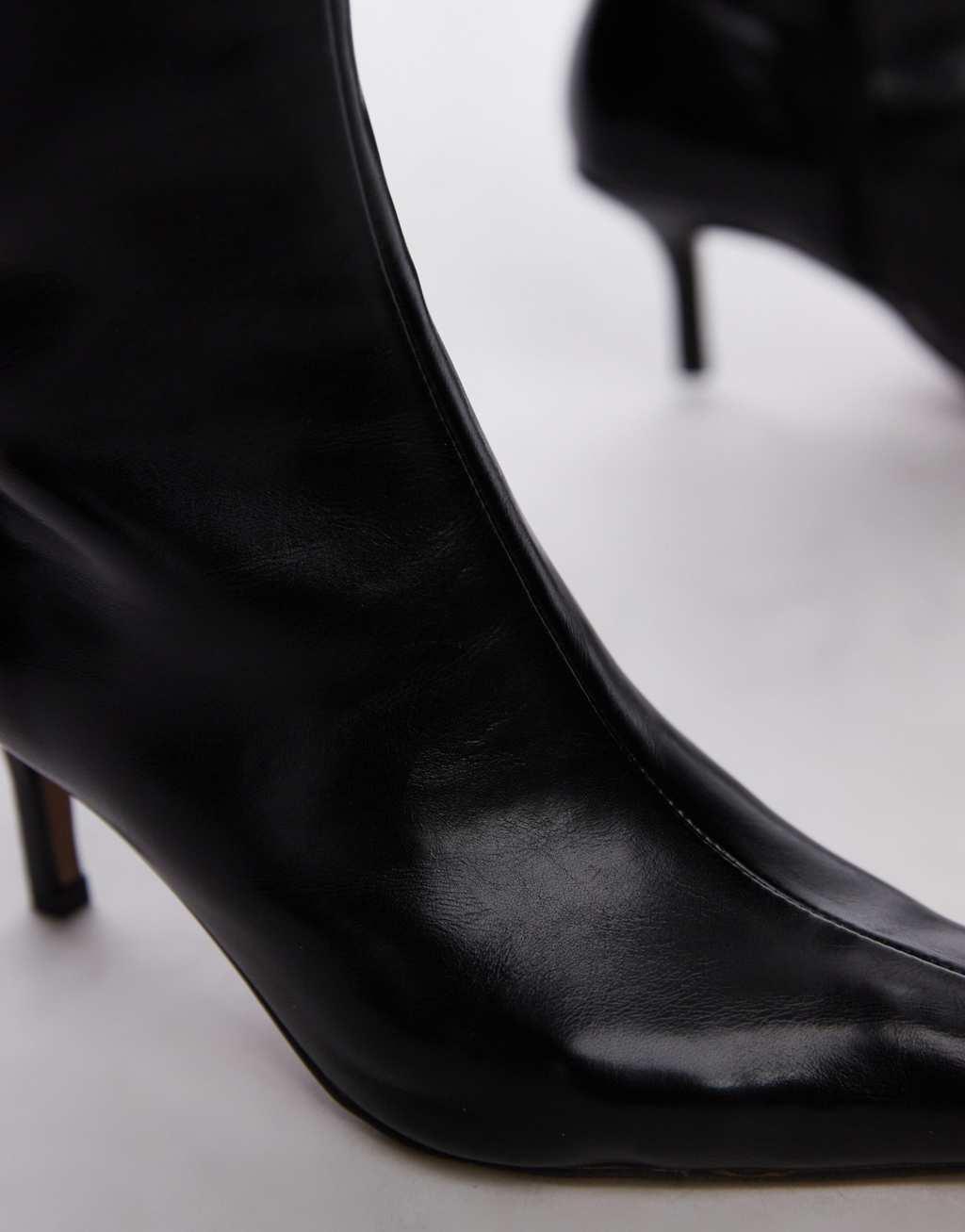 Topshop Wide Fit Natalia high heeled ankle boots in black Product Image