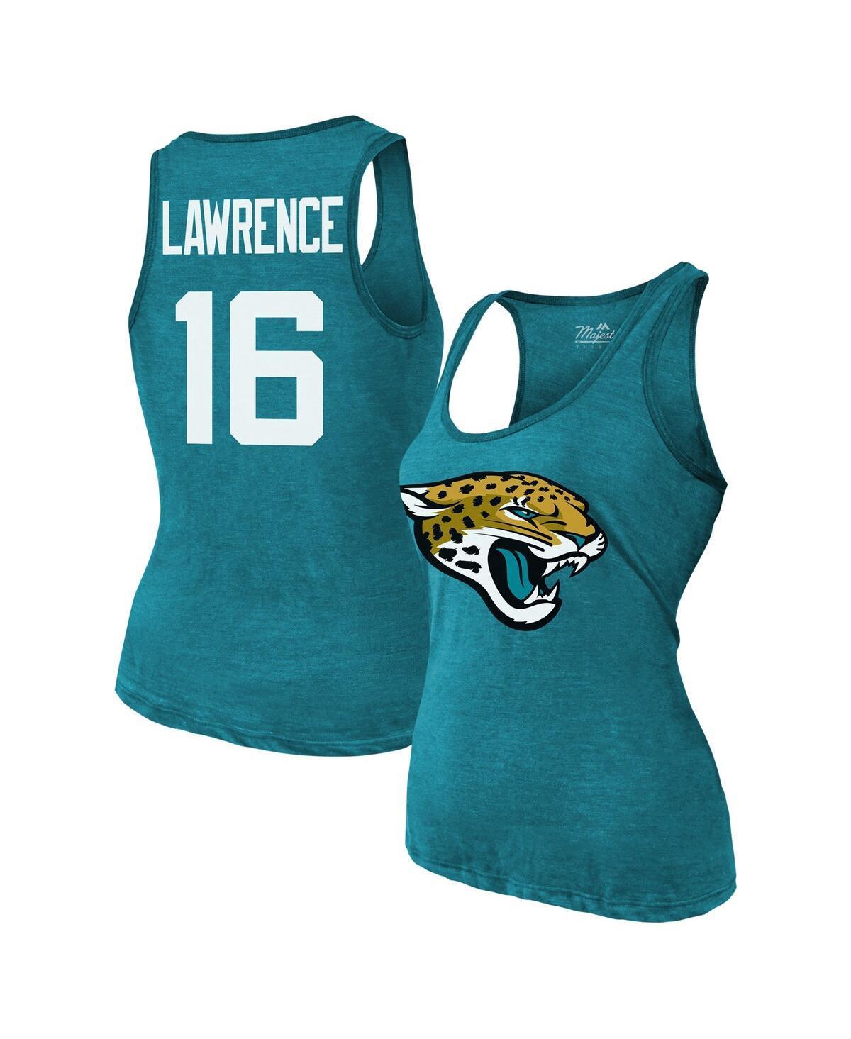 Majestic Womens Trevor Lawrence Teal Jacksonville Jaguars Name Number Tri-Blend Tank Top Product Image