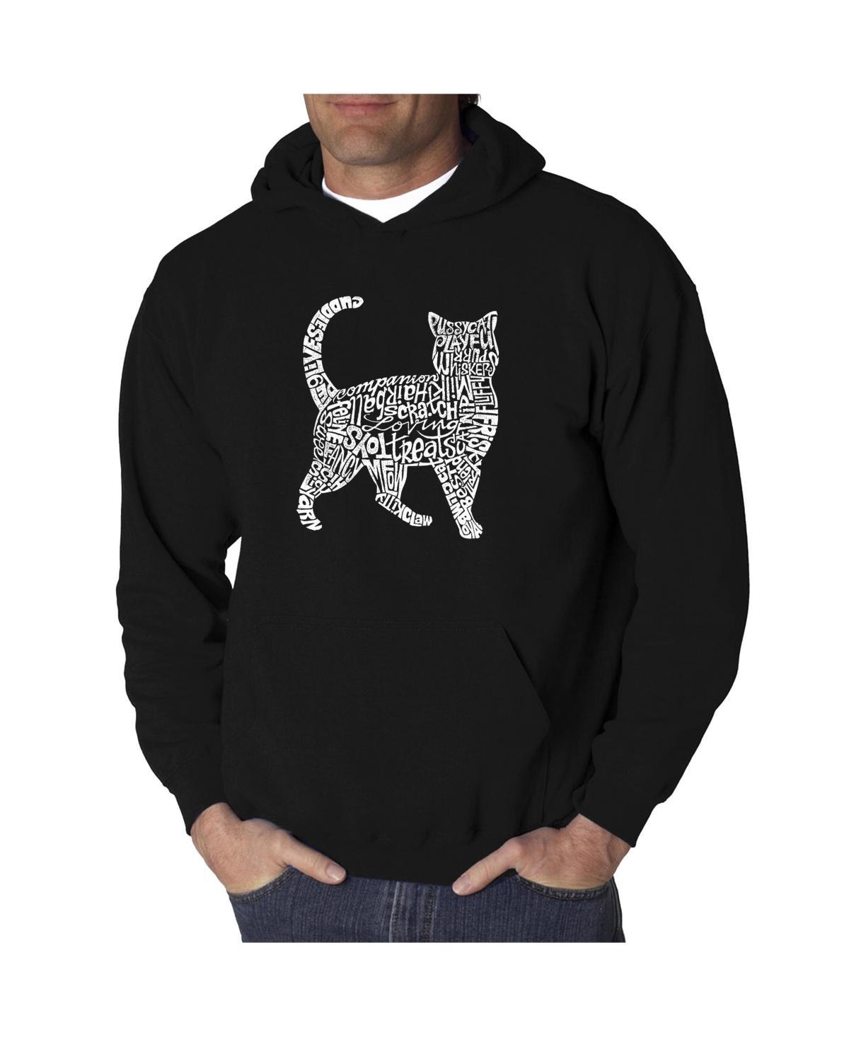 La Pop Art Mens Word Art Hooded Sweatshirt - Cat Product Image