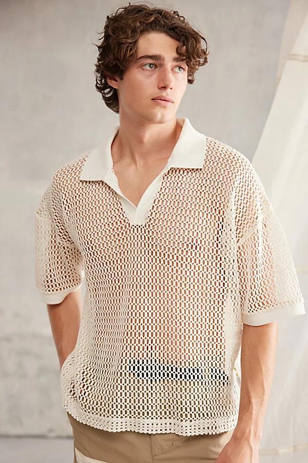 Standard Cloth Foundation Mesh Polo Shirt Top Mens at Urban Outfitters Product Image