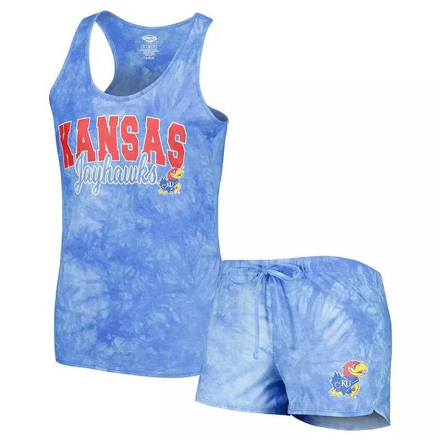 Womens Concepts Sport Royal Kansas Jayhawks Billboard Tie-Dye Tank and Shorts Sleep Set Product Image