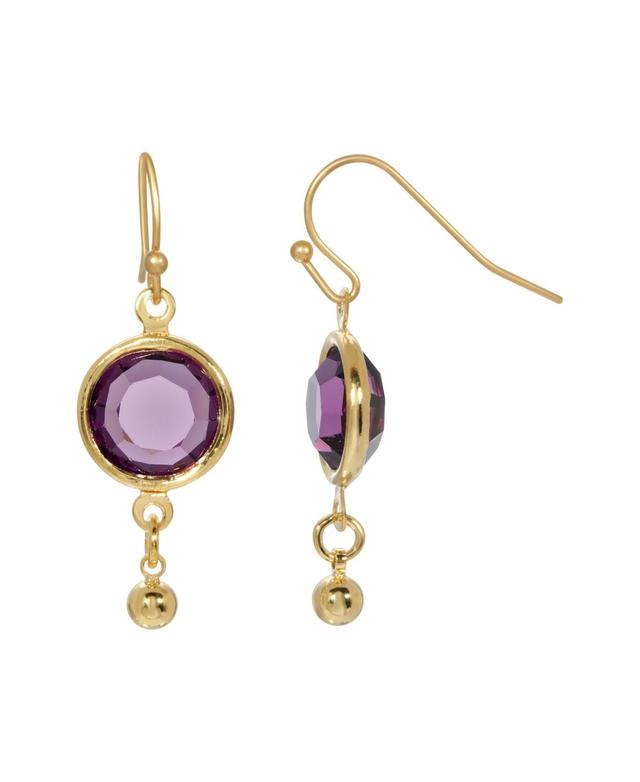 1928 Purple Channel Drop Wire Earrings, Womens Product Image