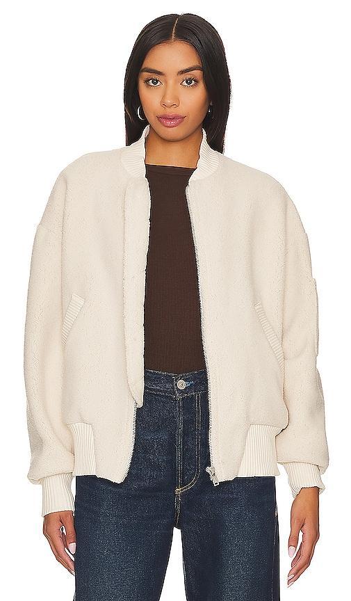 Citizens of Humanity Brianna Fleece Bomber in Cream Product Image