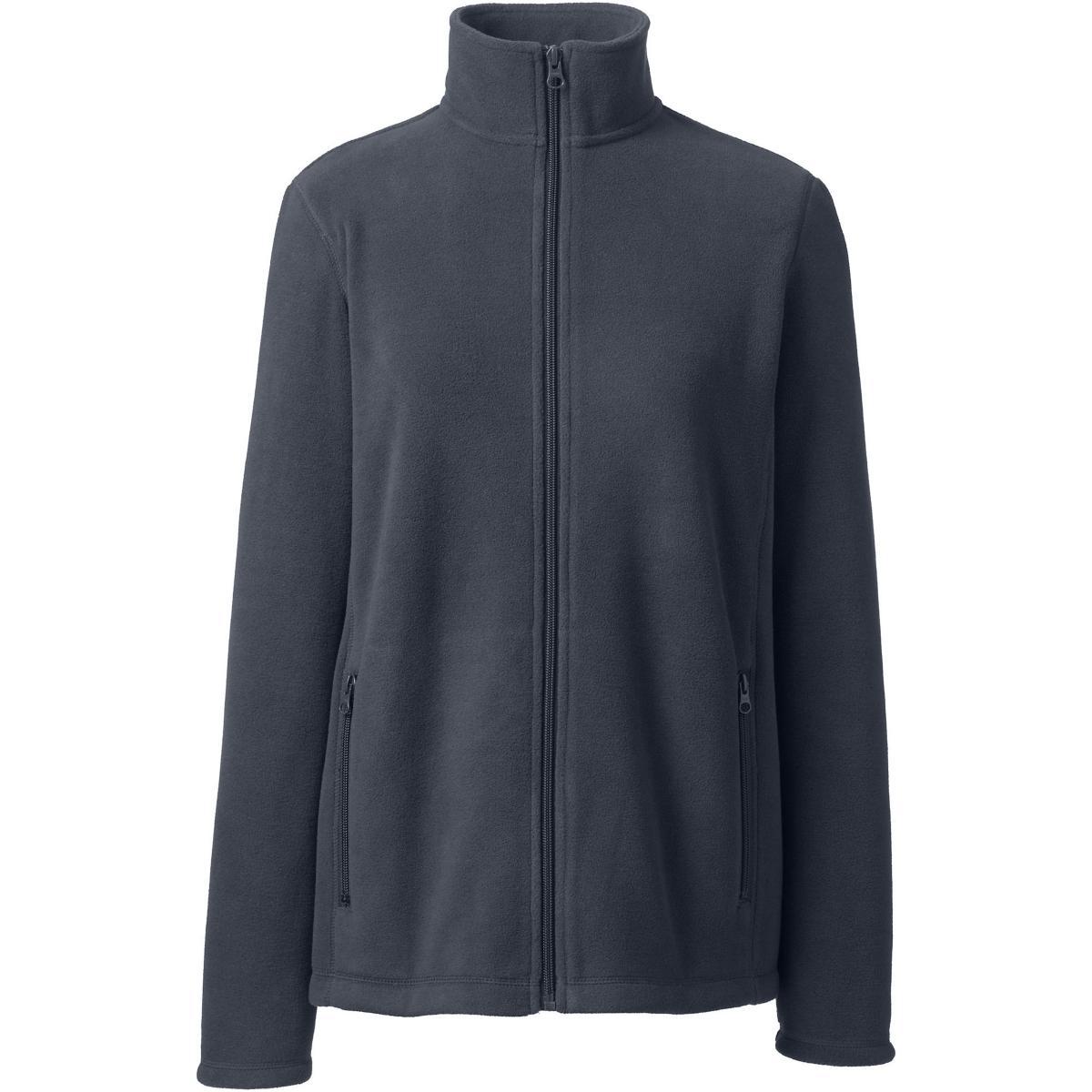 Womens Lands End Full-Zip Long Sleeve Fleece Jacket Dark Red Product Image