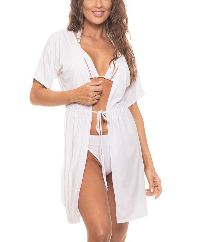 Guria Beachwear Womens Tie Front Short Kimono Cover-up Product Image