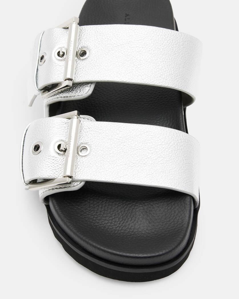 Sian Metallic Leather Buckle Sandals Product Image