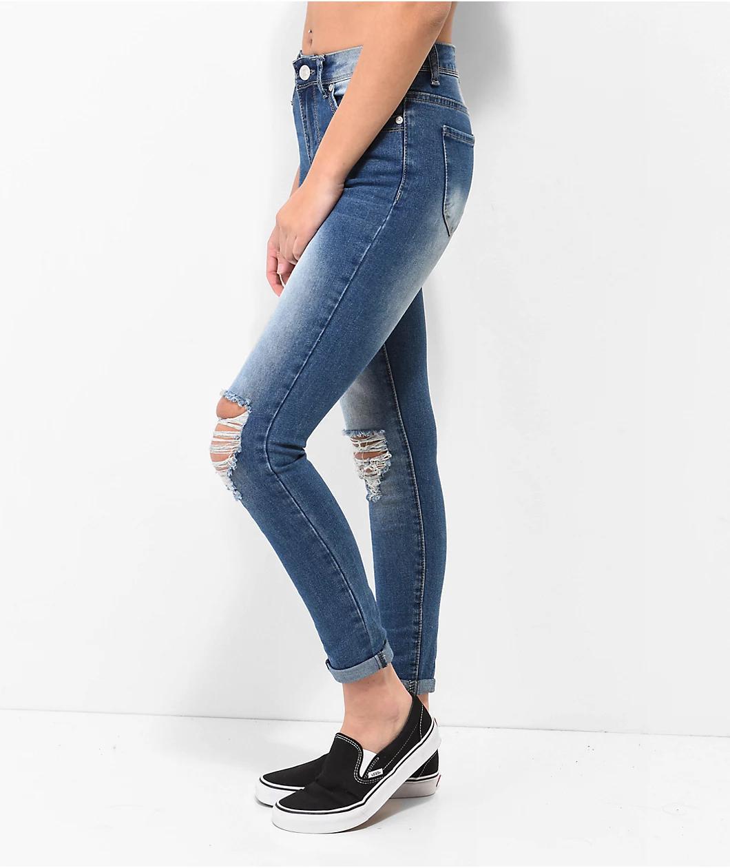 Thrill Jeans High Rise Blue Skinny Jeans Product Image