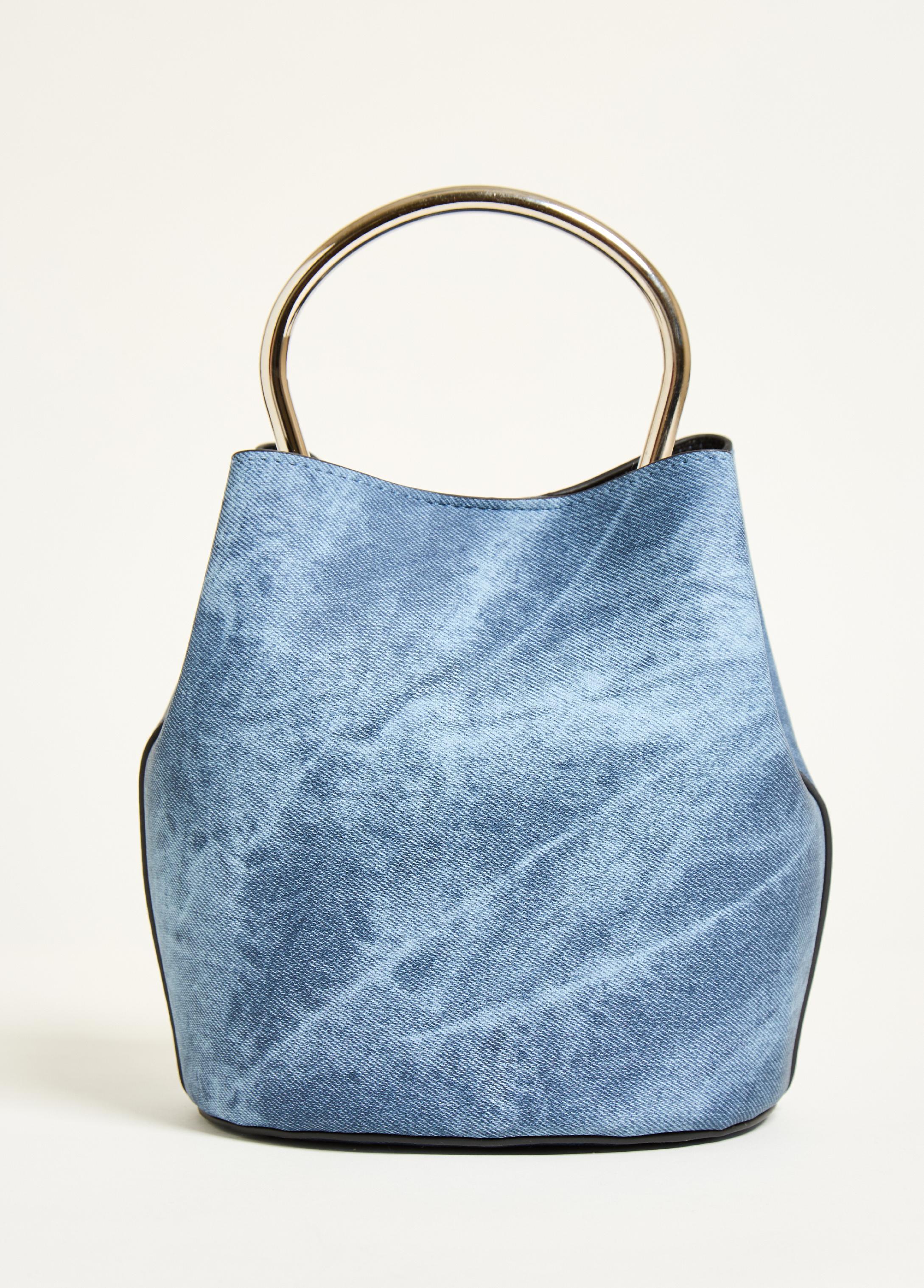 Denim Print Bucket Bag Product Image