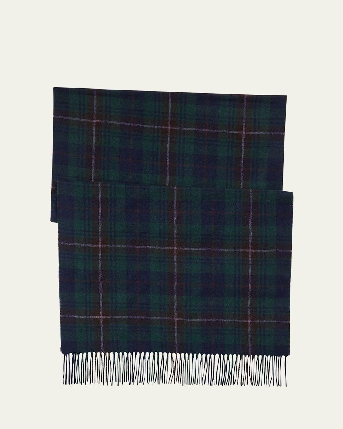 Mens Plaid Cashmere Fringe Scarf Product Image