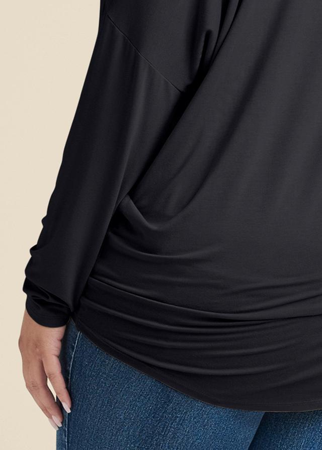 Casual Long Sleeve Tee - Black Product Image