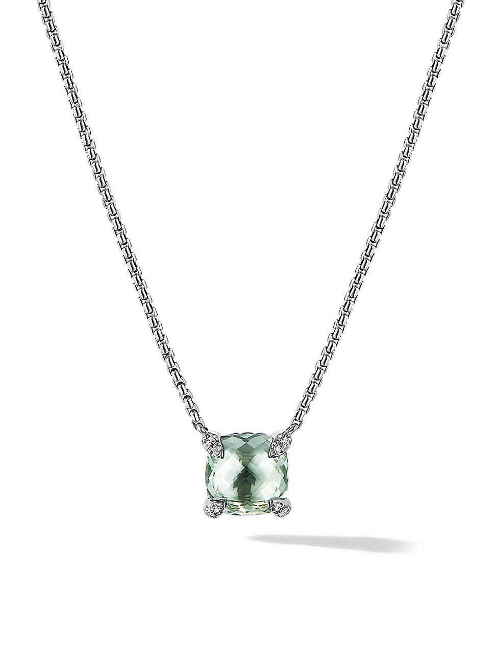 Womens Petite Chatelaine Pendant Necklace with Pave Diamonds Product Image