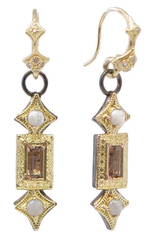 Crivelli Drop Earrings with Opal and Morganite Product Image