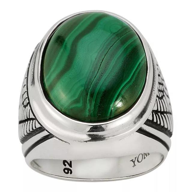 Menster Mens Sterling Silver Malachite Signet Ring Product Image