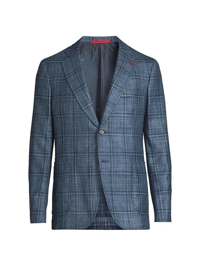 Mens Check Wool-Blend Two-Button Blazer Product Image