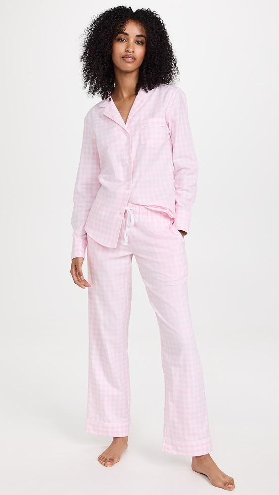 Petite Plume Pink Gingham Pajama Set | Shopbop Product Image