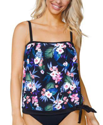 Island Escape Womens Printed Coral Gables Tie-Hem Tankini Swim Top, Created for Macys Product Image