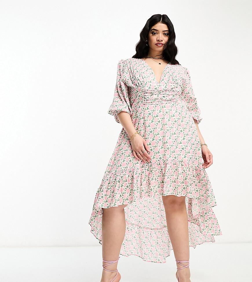 Collective The Label Curve Exclusive high-low ruffle maxi dress Product Image