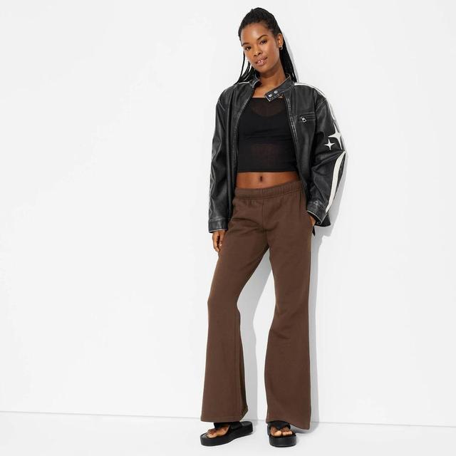 Womens High-Rise Flare Sweatpants - Wild Fable Brown L Product Image