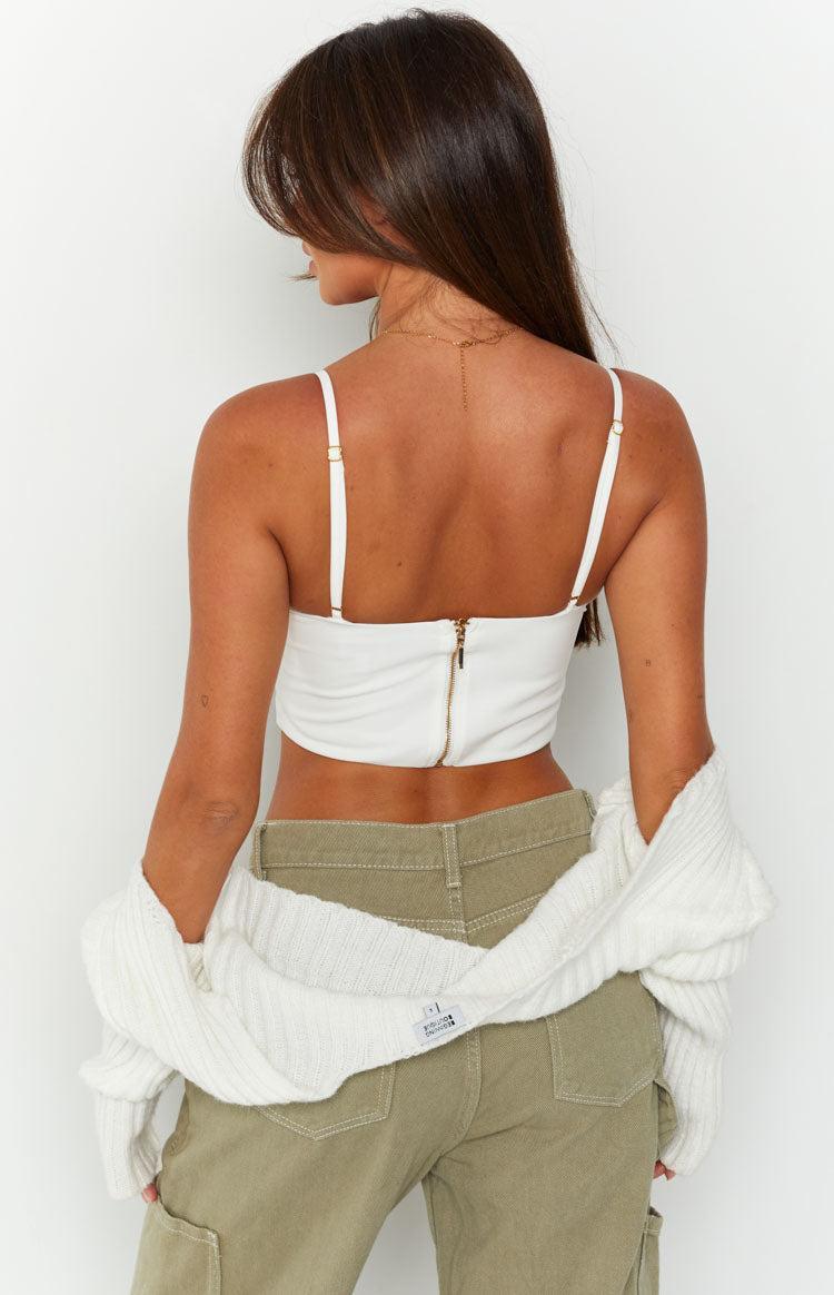 The Divine White Cropped Top Product Image