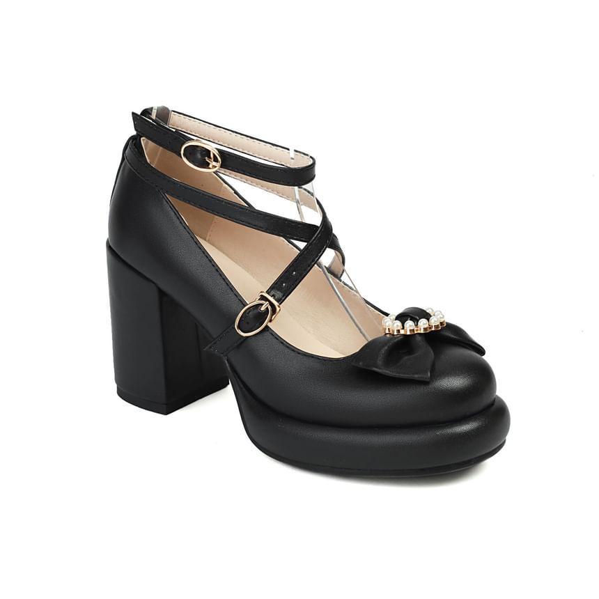 Platform Bow Mary Jane Pumps product image