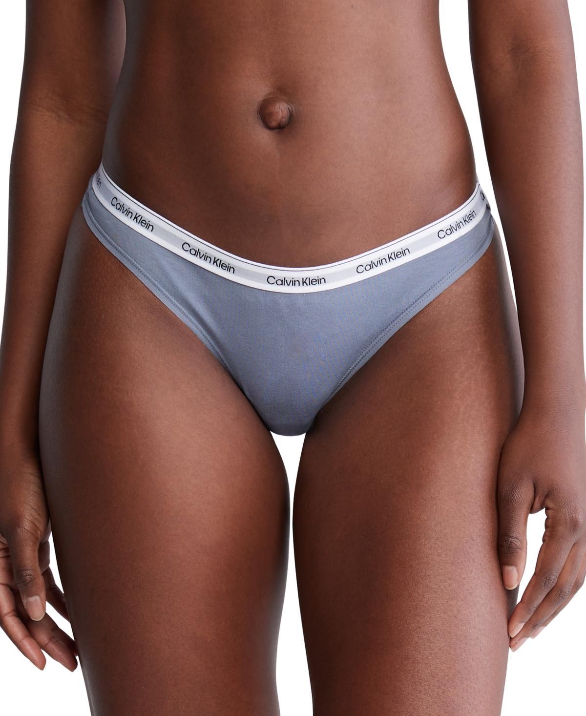 Calvin Klein Womens Modern Logo Thong - Black - XS Product Image