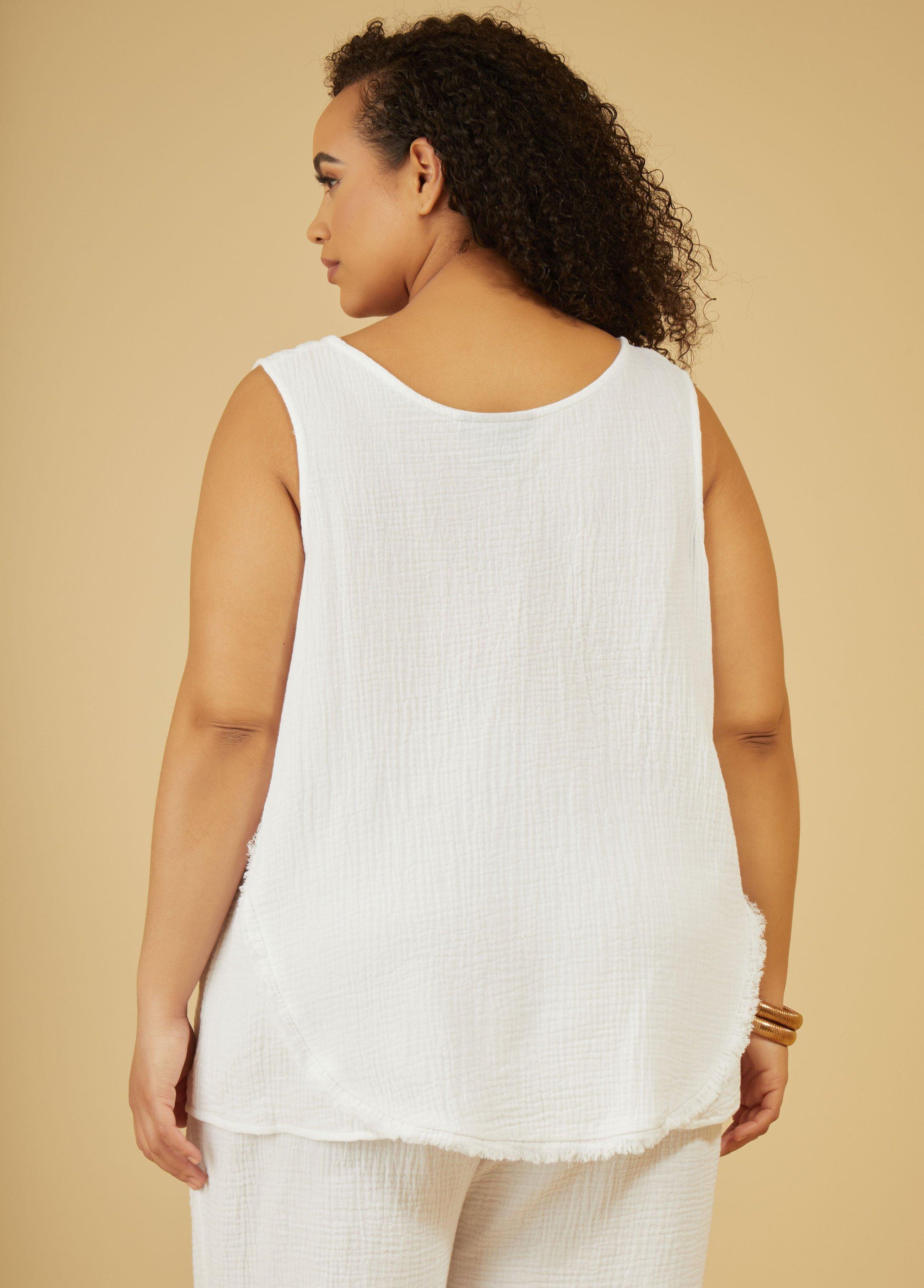 Frayed Cotton Gauze Tank Product Image