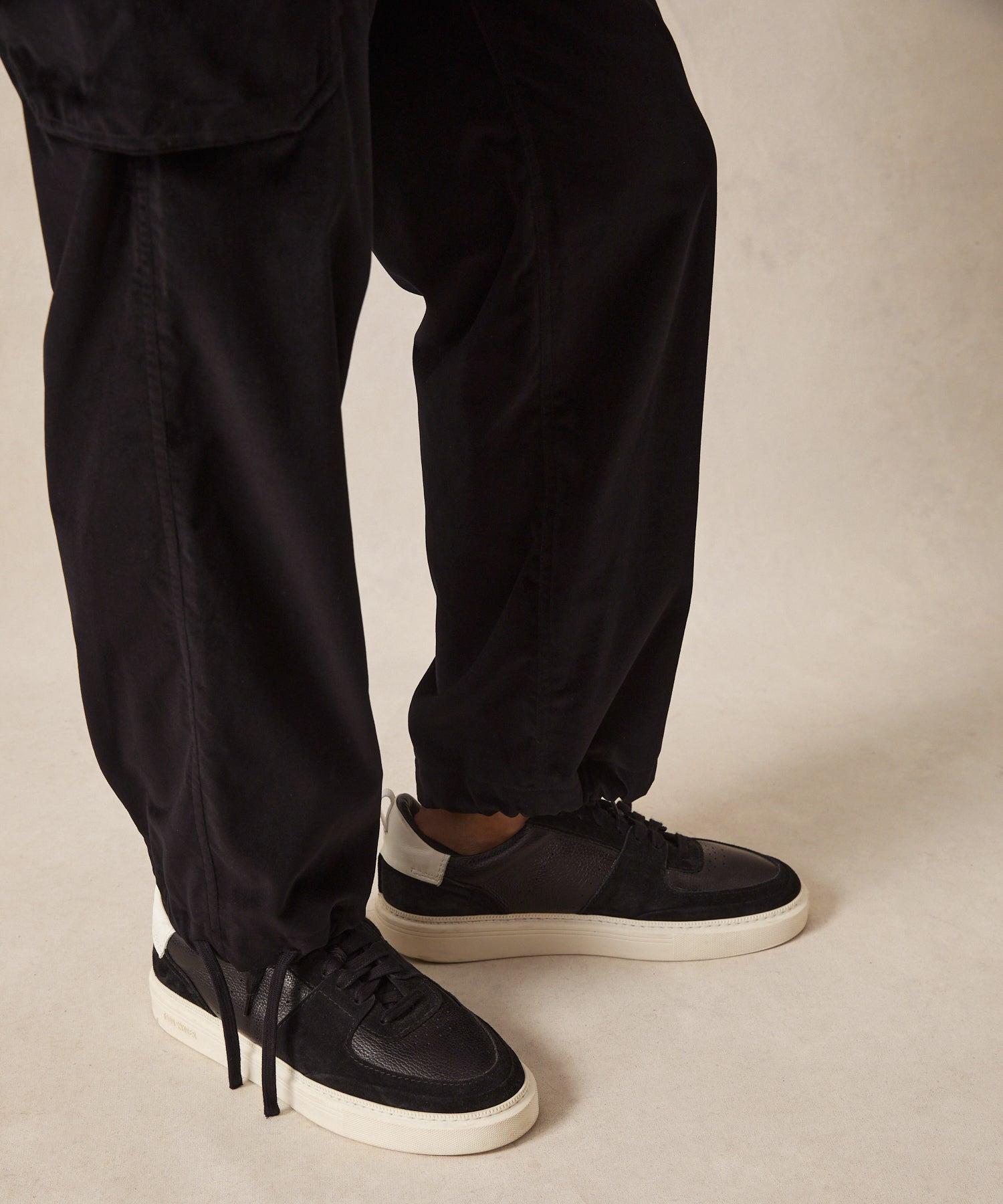 Italian Velvet Relaxed Cargo Pant in Black Product Image