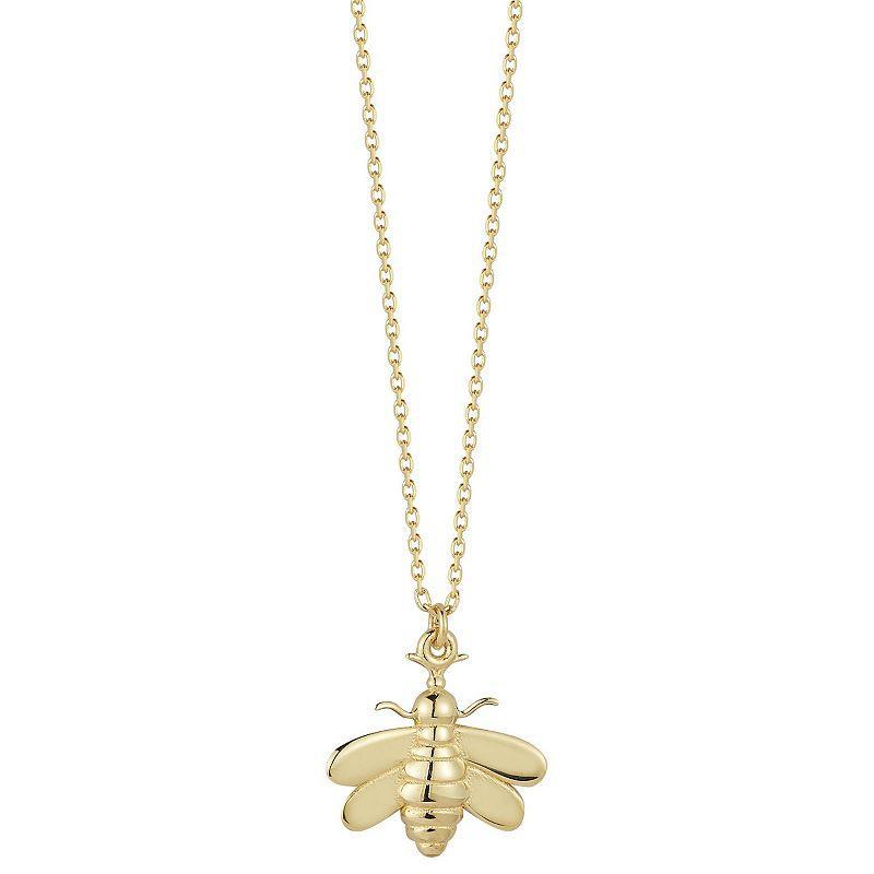 LUMINOR GOLD 14k Gold Bee Necklace, Womens Yellow Product Image