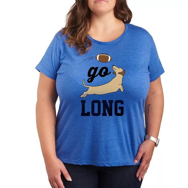 Plus Size Go Long Graphic Tee, Womens Grey Gray Product Image