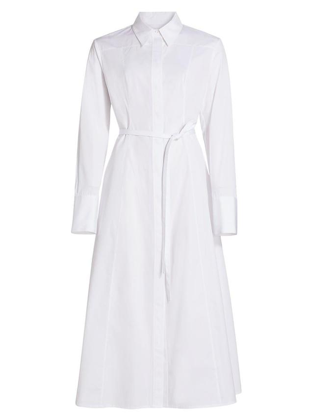 Womens Cotton Poplin Tie-Waist Shirtdress Product Image