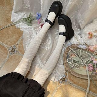 Plain Cable-Knit Tights Product Image