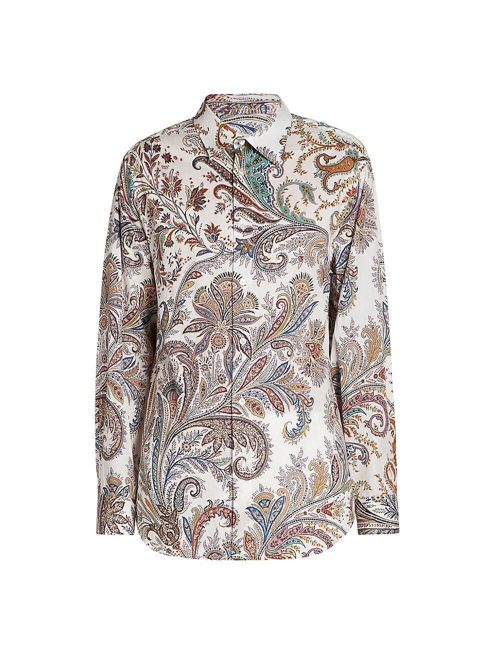 Mens Paisley Button-Front Shirt Product Image