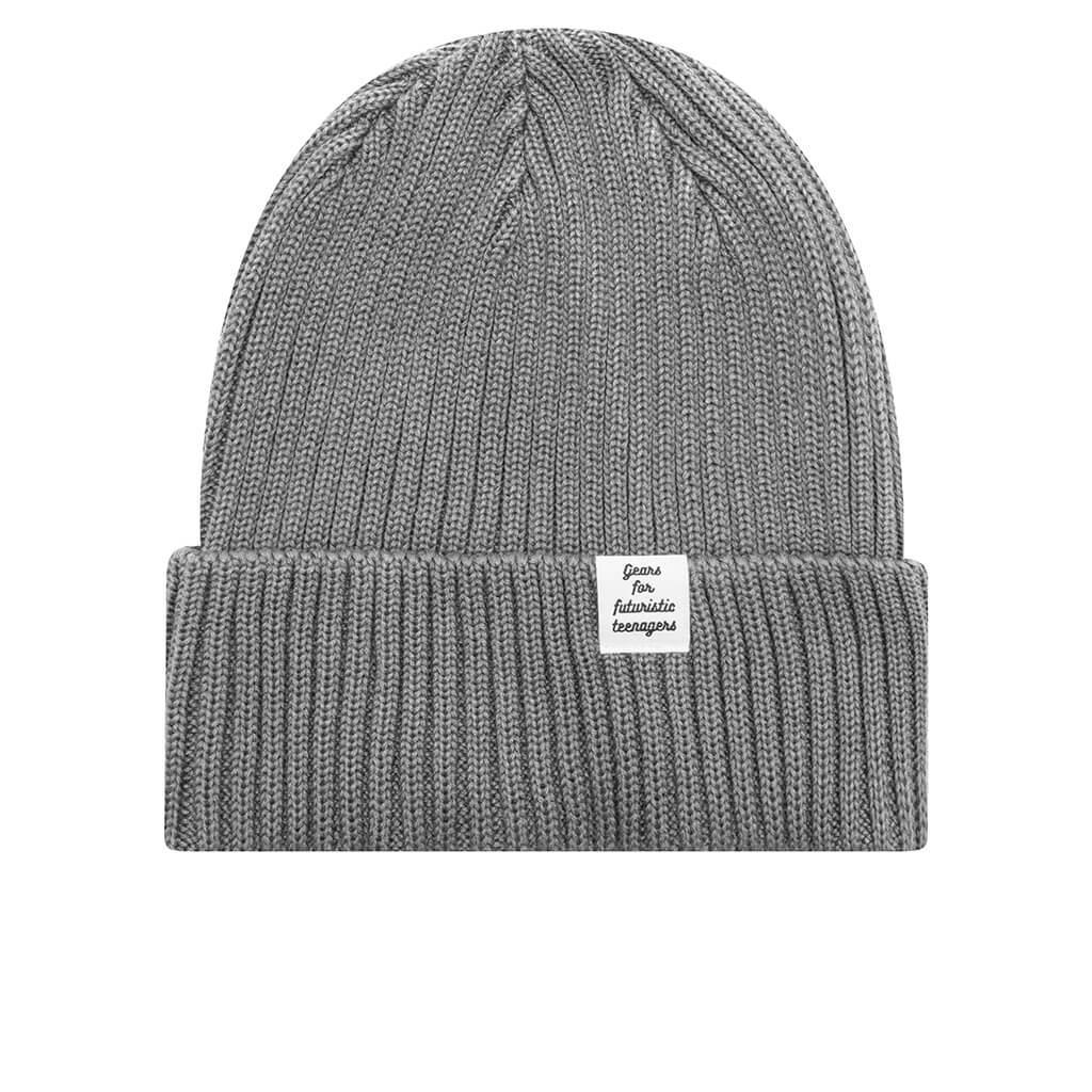 Cotton Rib Beanie - Grey Male Product Image