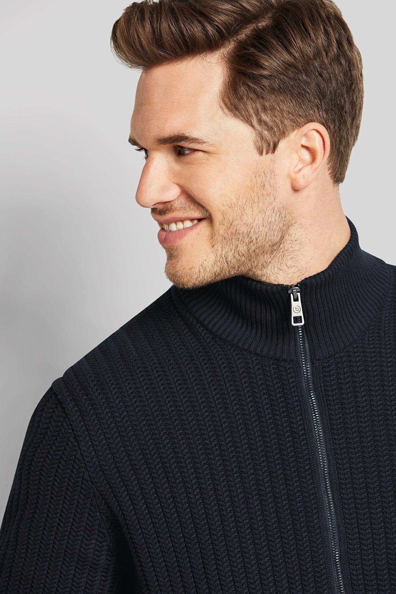 Bugatti Full Zip Navy Cardigan Sweater Male Product Image