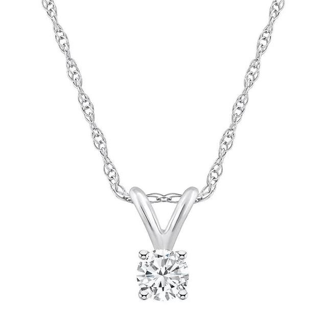 Celebration Gems 14k White Gold 1/4 Carat T.W. Diamond Solitaire Pendant Necklace, Womens Product Image