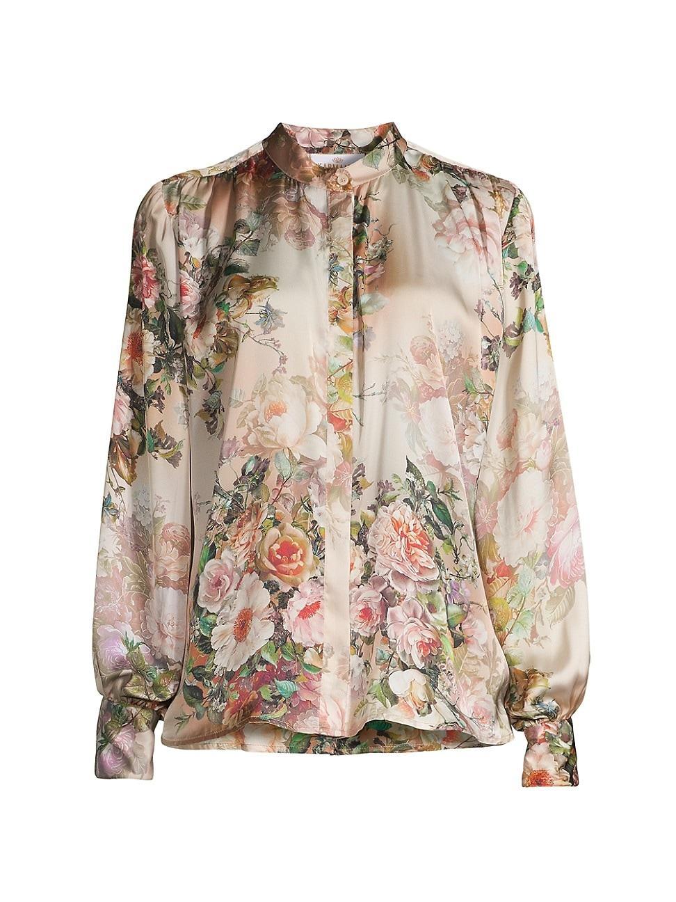 Womens Cornelia Floral Satin Shirt Product Image