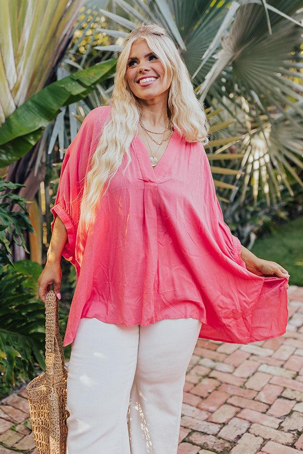 Sun-Kissed Sands Shift Top In Coral Curves Product Image